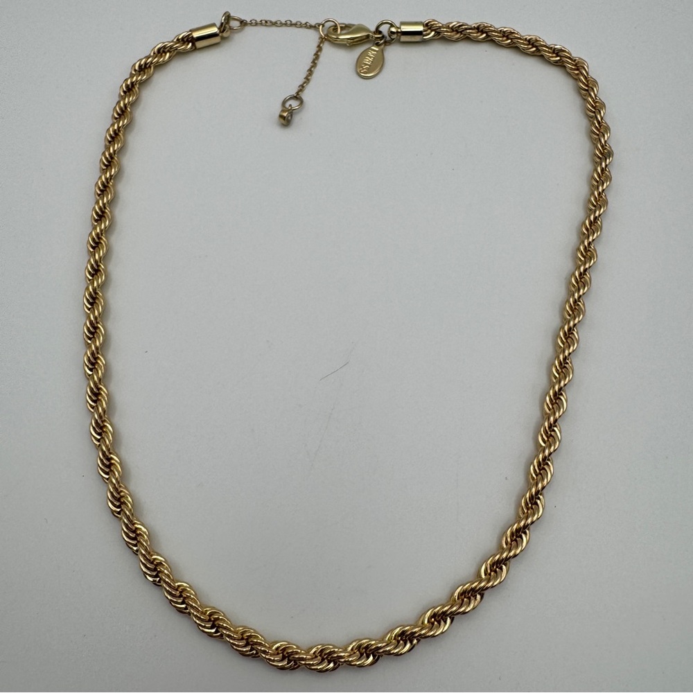 Express Gold Tone Rope Chain Necklace 1619” Adjustable Classic Style